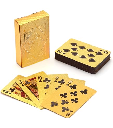 Amazon.com: jcoral 2 Pack Diamond Playing Cards Gold Silver Poker