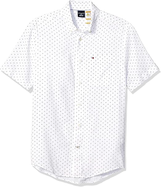 Tommy Hilfiger Men's Adaptive Short Sleeve Button Shirt Custom Fit at Amazon Men’s