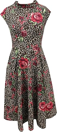 fit and flare animal print dress