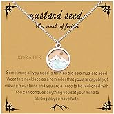 KORATER Sterling Silver Mustard Seed Necklace for Women, Dainty Religious Christian Jewelry Gift for Her,Baptism Present, Faith Inspirational Gift