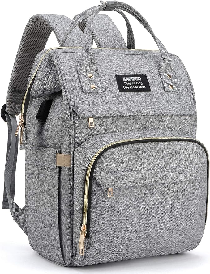 Baby Changing Bag Backpack, Nappy Bag Backpack with USB Charging Port