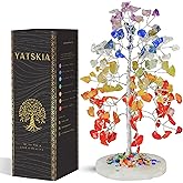 Chakra Tree of Life - Wrapped On Natural Geode Agate Slice Base, w/ Tree of Life Necklace - Chakra Decor, Crystals and Healing Stones, Feng Shui Tree, Seven Chakra Tree, 7 Chakra Tree, Bonsai Tree