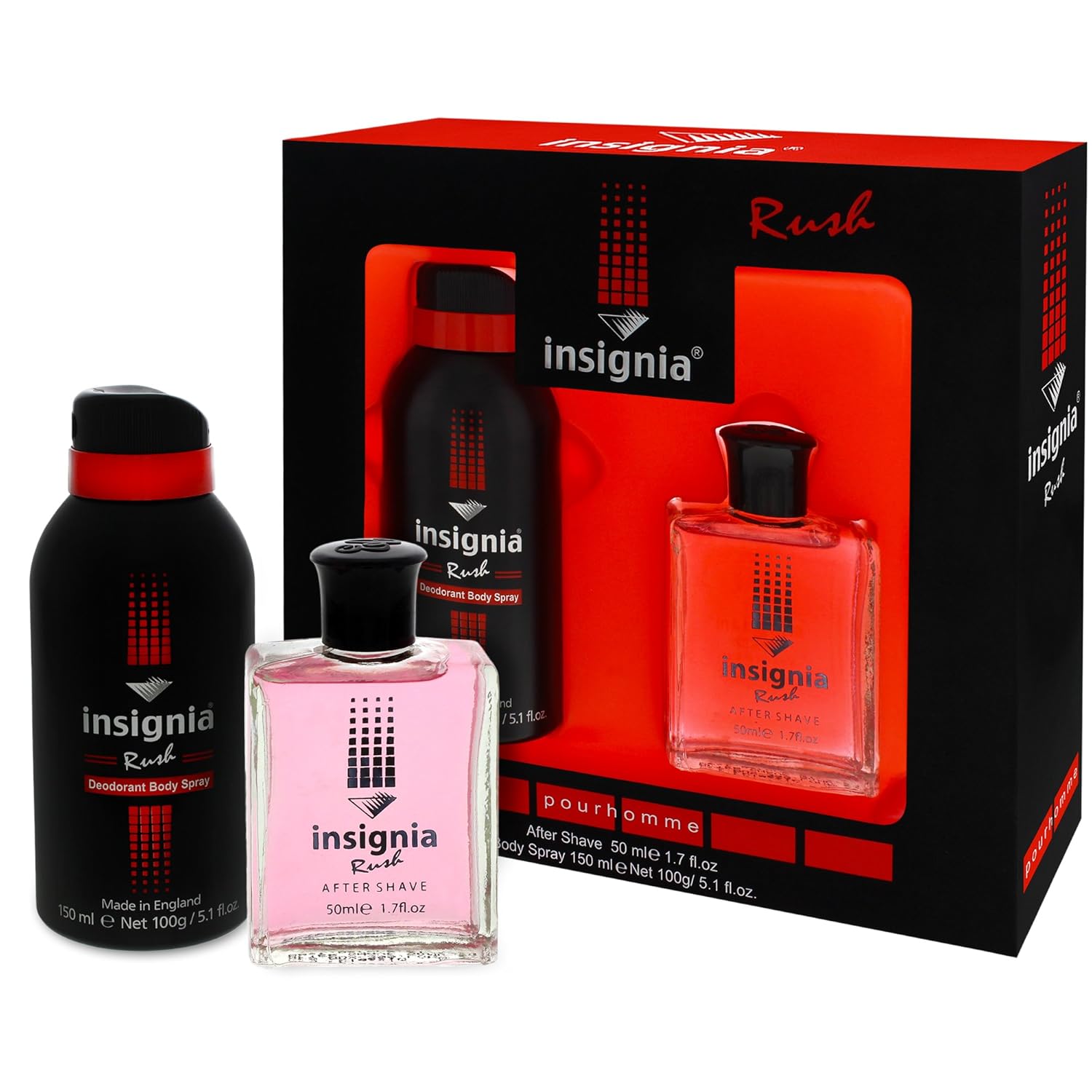 Insignia Geschenk Set Rush, Aftershave 50ml, Deo 150ml Amazon.de Beauty