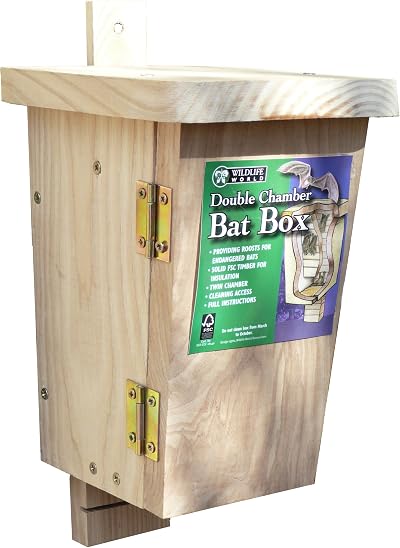Wildlife World Original Bat Box OBB Two Chamber FSC Timber Garden Woodland Wall