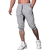 FIRSTGYM Mens Workout 3/4 Jogger Pants Tapered Fit Sweatpants Casual Joggers