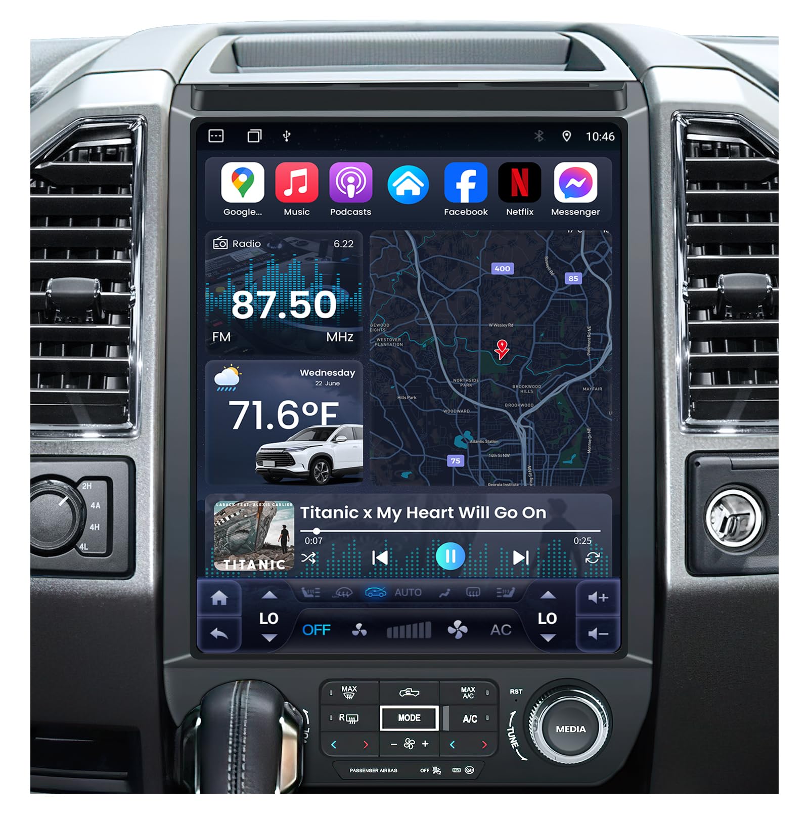 Photo 1 of [8Core 4GB+64GB] Car Stereo Radio for Ford F150 2015 2016 2017 2018 2019 2020: 12.1 Inch IPS Touch Screen Car Radio with Wireless Carplay/Android Auto,GPS, 5GWiFi, BT5.0, FM, AM, RDS