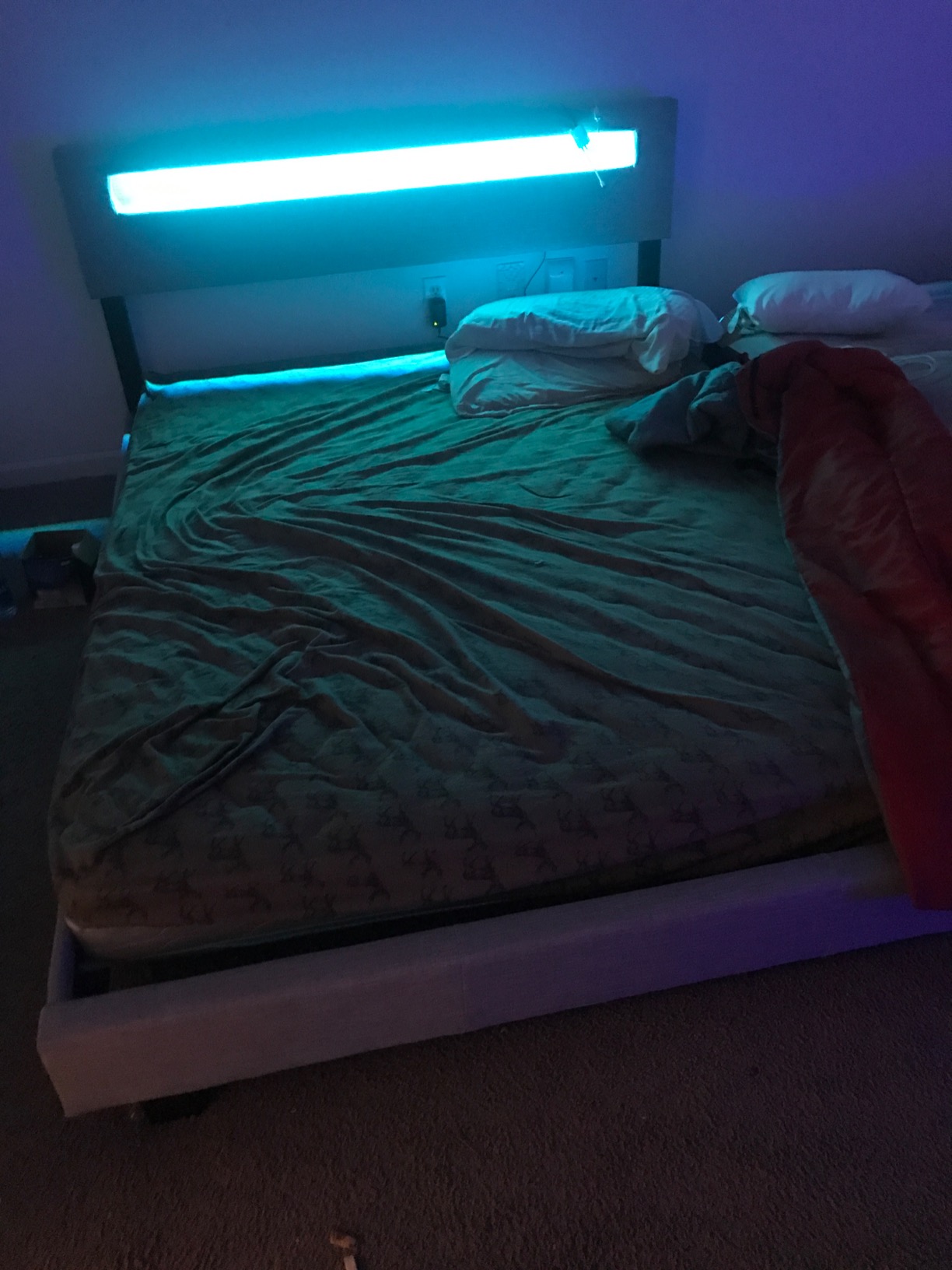 39/mo Finance ZTOZZ Pezzolla LED Bed Frame King Size Contemporary Modern Low Profile