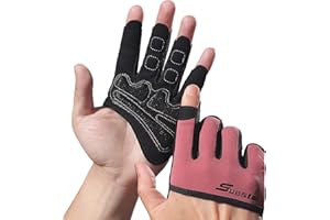 SueStar Partial Weight Lifting Gloves, 3/4 Finger Workout Gloves for Men Women, Full Palm Protection & Silicone Grip Gym Gloves for Weightlifting Exercise Fitness Smartwatch Friendly