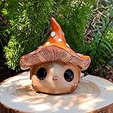 Whimsical Mushroom Garden Statue, Garden Mushrooms Outdoor Decor Gnome Garden Decor Fairy Garden Accessories for Yard, Patio, Home Desk, Backyard, Lawn Ornament Birthday Gift for Women and Men