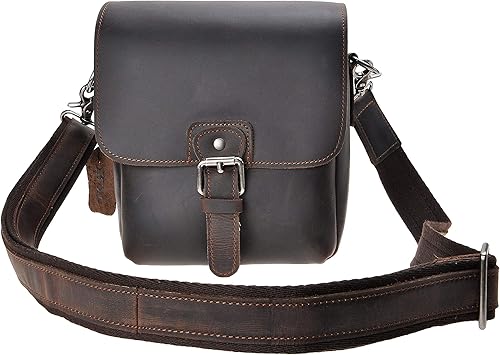small leather camera bag