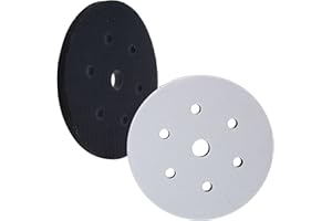Dura-Gold Pro Series 6" x 10mm Soft Density Interface Sanding Pad, 6 +1 Hole Pattern Dustless, 2 Pack - Hook & Loop Foam Cushion, Used Between Vacuum Sander Discs, Polisher Polishing Pads Backing Pads