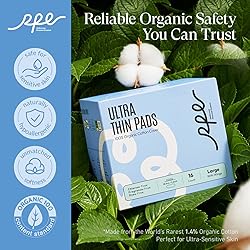 100% Large Organic Pads for Women, Ultra Thin Heavy