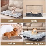 EHEYCIGA Fluffy Dog Crate Bed Medium 75x50x7.5cm Camel Anti-Slip view 8