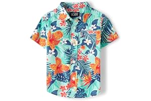 The Children's Place Boys Short Sleeve Poplin Button Up Shirt
