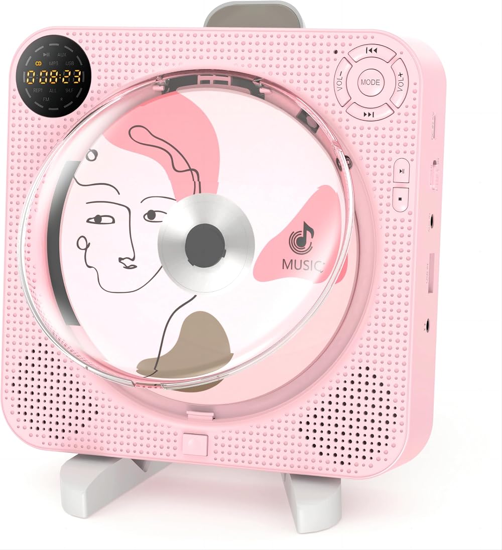 Arafuna Portable CD Player with Bluetooth 5.0 Speakers Remote LCD Display