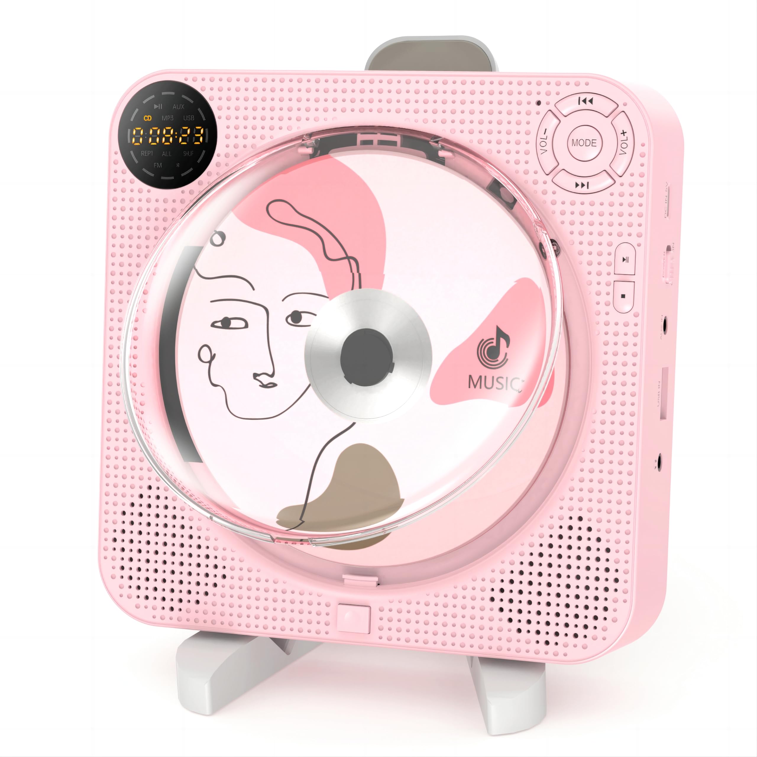 Portable CD Player, Arafuna Bluetooth cd player for home with speakers LCD display and Remote control, Radio personal cd player support AUX in/USB/Headphone Jack