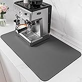 PoYang 24"x16" Coffee Mat Large, Coffee Bar Accessories for Countertop, Absorbent Dish Drying Mat, Anti-Slip and Hide Stain P