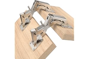 Chibery 2 Pack 170 Degree Soft Close Cabinet Hinges, Slow Smooth Hidden Frameless Lazy Susan Hinge, Concealed Hardware Surfac