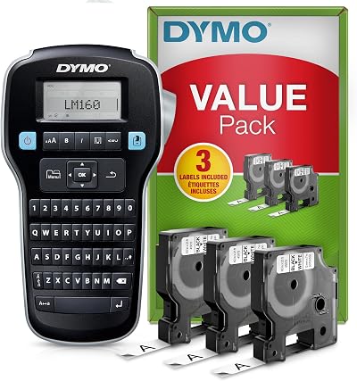 Dymo LabelManager 160 Starter Kit with 3 D1 Tape Rolls QWERTY Keyboard