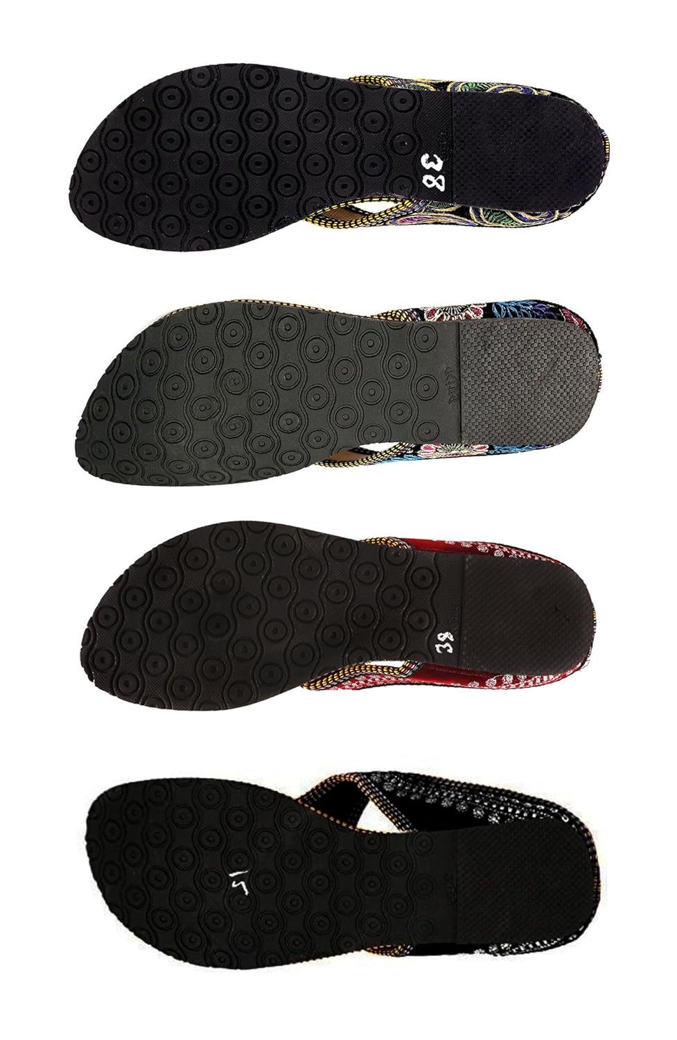 thari choice women's synthetic multicolour slippers (pack of 4)