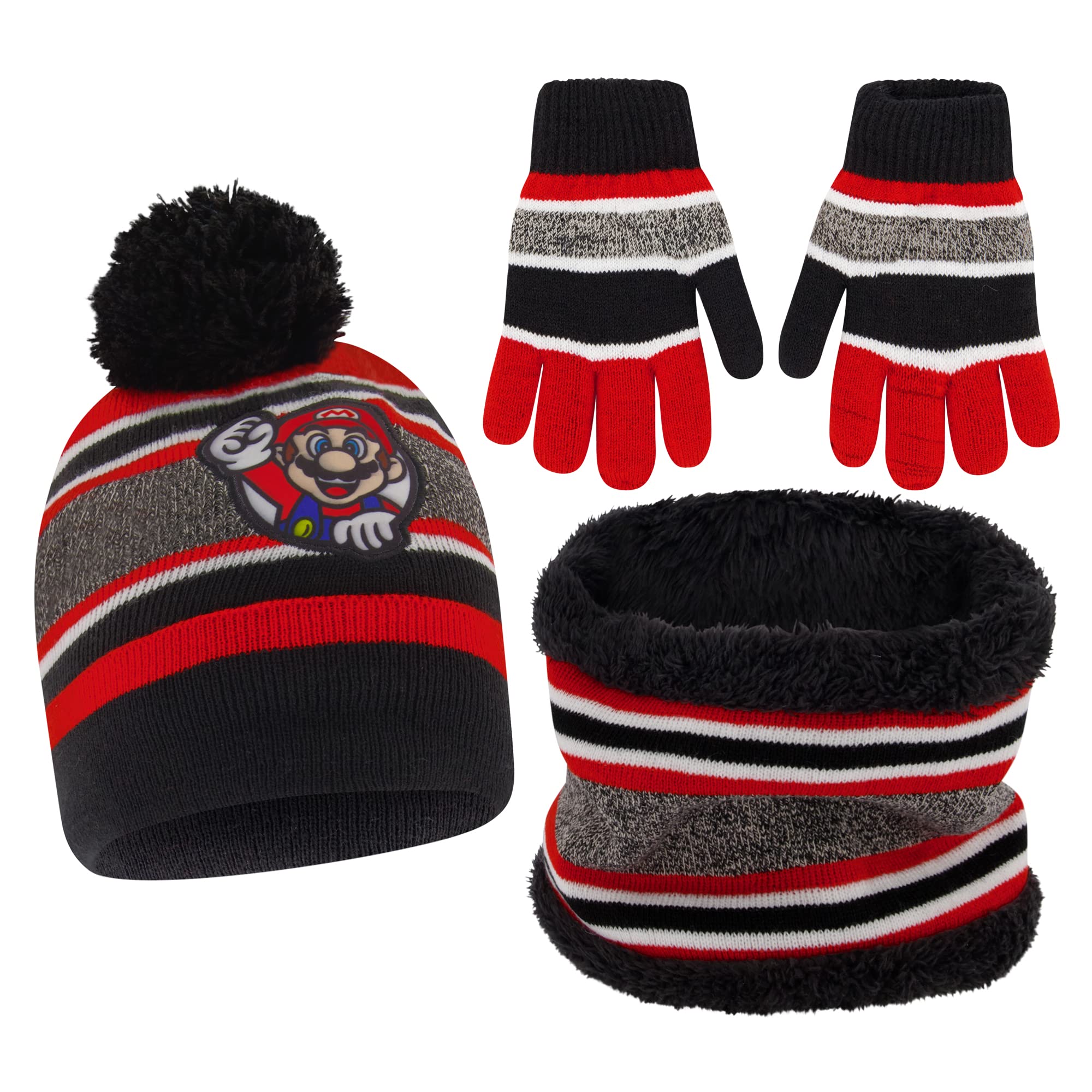Nintendo Mario Scarf, Hat and Gloves Set for Little Boys