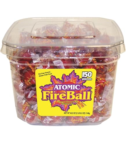 Amazon.com : Wonka Atomic Fireball, Candy, Cinnamon Flavor, Individually  Wrapped, 64.8oz (240 ct) : Hard Candy : Grocery & Gourmet Food