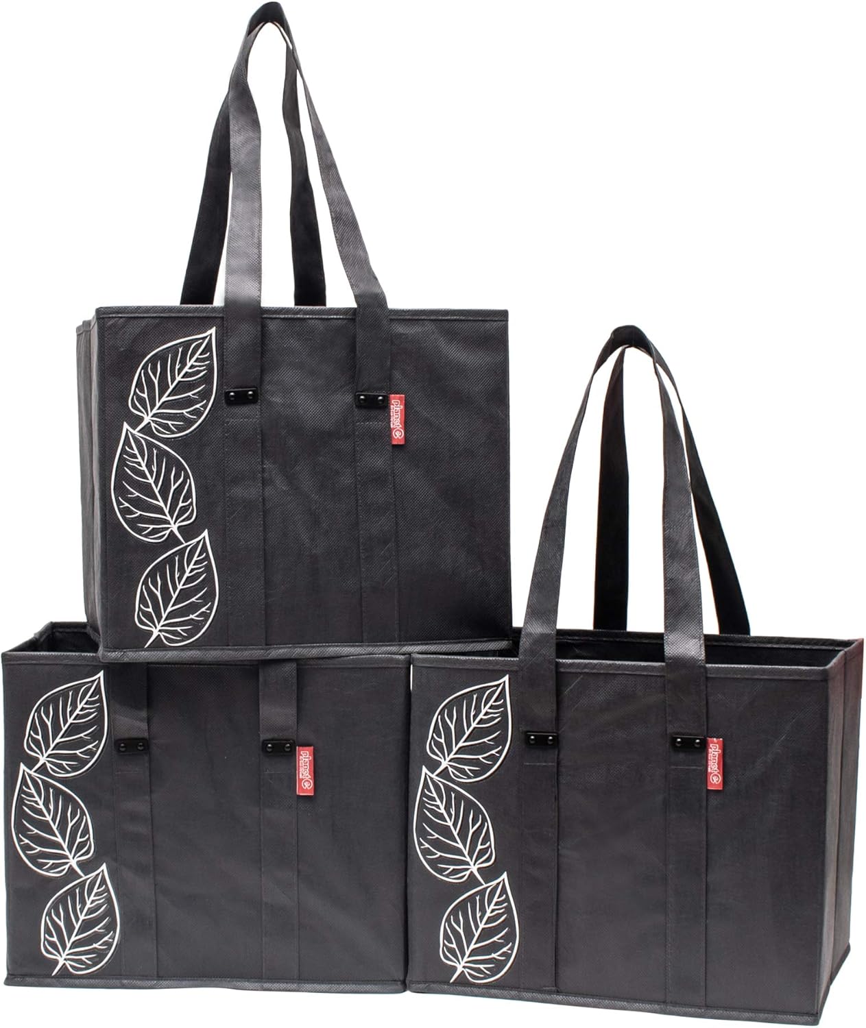 Planet E Reusable Grocery Shopping Bags Insulated Cooler Crates with Reinforced Bottoms (Pack of 3)