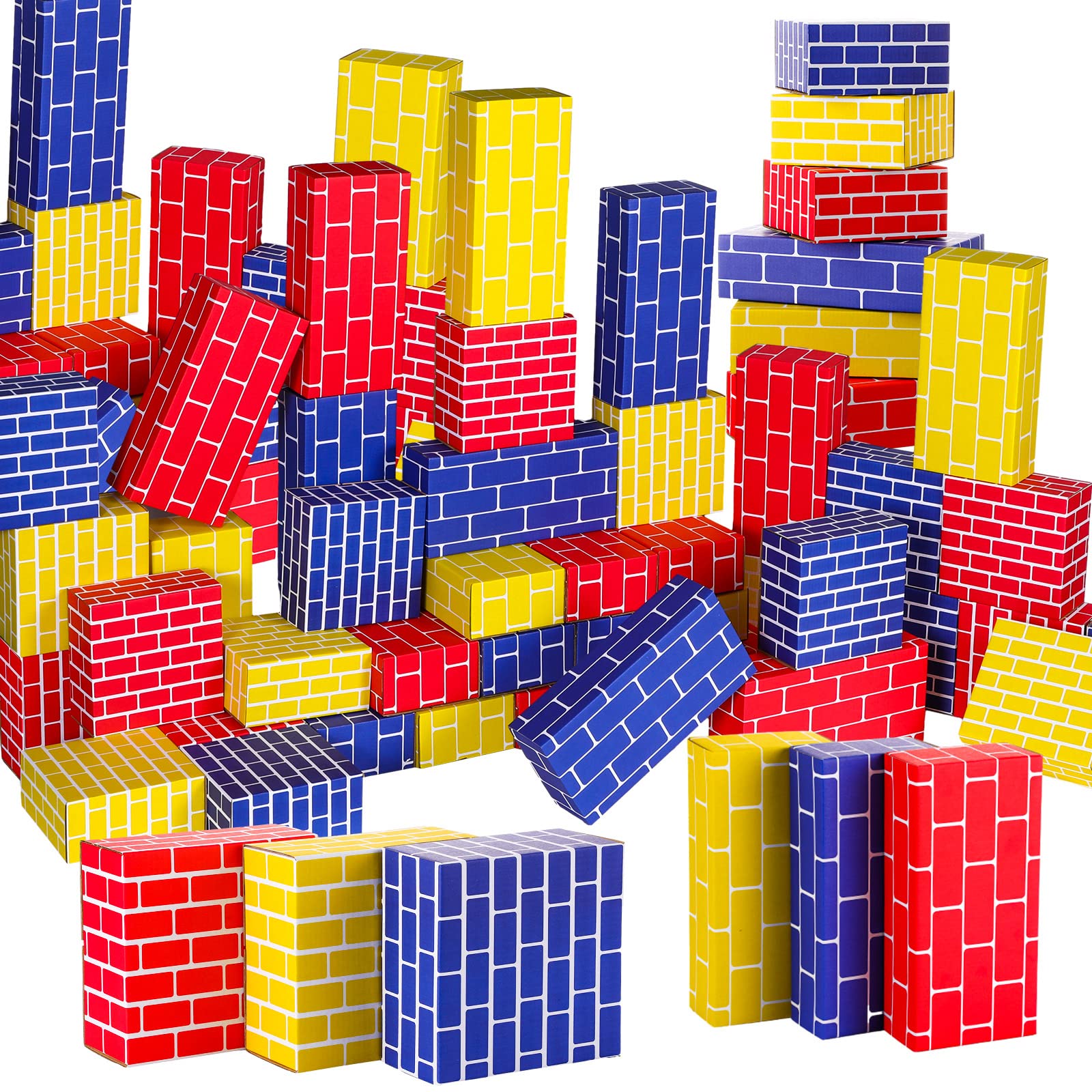 Rectangular Block Game Mua Nuanchu 60 Pcs Cardboard Building Blocks for Kids Large Jumbo ...