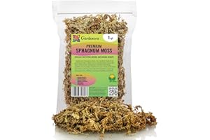 Premium New Zealand Sphagnum Moss by Gardenera - Organic Hand Mixed Long Fibered Sphagnum Moss Orchid - 1 Quart