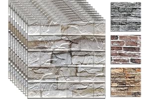 MGY 3D Wall Panels Peel and Stick Foam Brick Wallpaper Peel and Stick Faux Stone Wall Panel Self-Adhesive Wallpaper ，11.8 * 11.8 Inch,30PCS