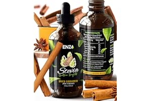 ENZO'S PRIVATE SELECTION Enzo Liquid Stevia Drops Our Zero Calories Sweetener (4oz - 800 Servings/Bottle) - Cinnamon - All Natural flavoring with No Artificial Additives & Filler Ingredient