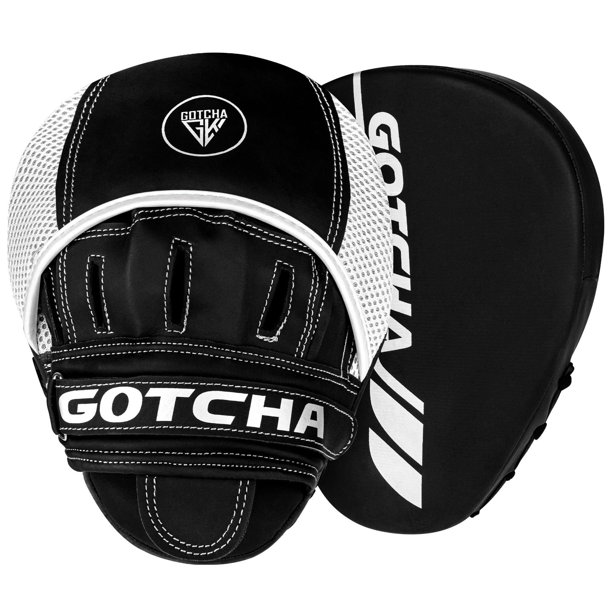 Gotchakart Boxing Pads for Adults | Focus pads for boxing, Kickboxing, MMA, Muay Thai, Martial Arts | Boxing Equipment for Men and Women | Boxing Training Equipment (White)