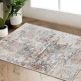 jinchan Area Rug 2x3 Washable Modern Rug Abstract Entryway Doormat Taupe Multi Print Overdyed Floor Cover Distressed Contemporary Lightweight Non-Slip Thin Carpet for Kitchen Bathroom Living Room