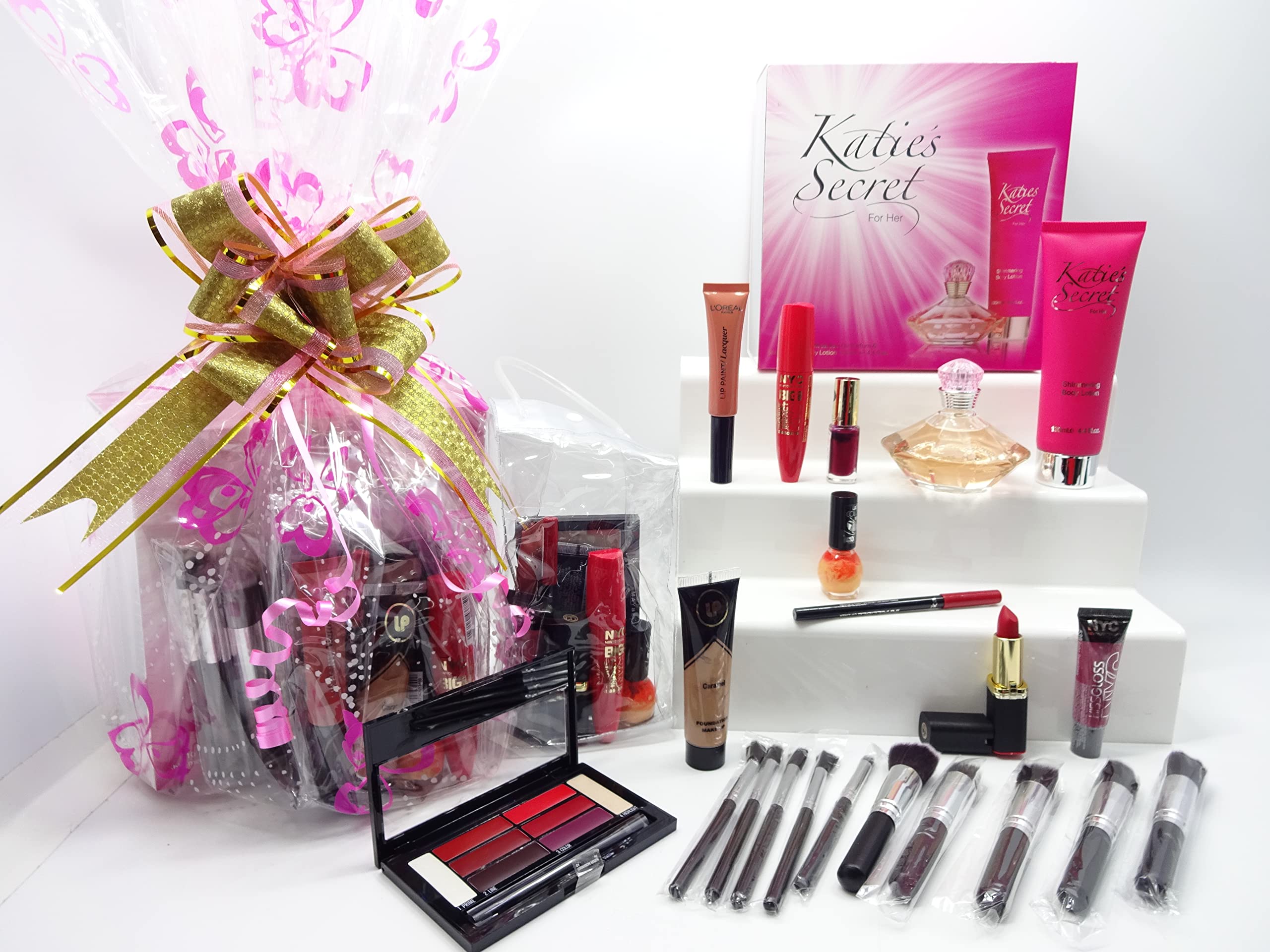 Luxury All-in-one Make up Gift Set, Perfume And Make Up Collection Hamper Included Free 10pc Kabuki Brush Set
