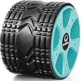 Back Roller, Back Wheel Targeted Back Pain Relief, Yoga Wheel Muscle Massage, Foam Roller for Trigger Point Therapy Physical, Stretching & Exercise, 880lbs Capacity, 10 Inch (Black+Acid Blue)