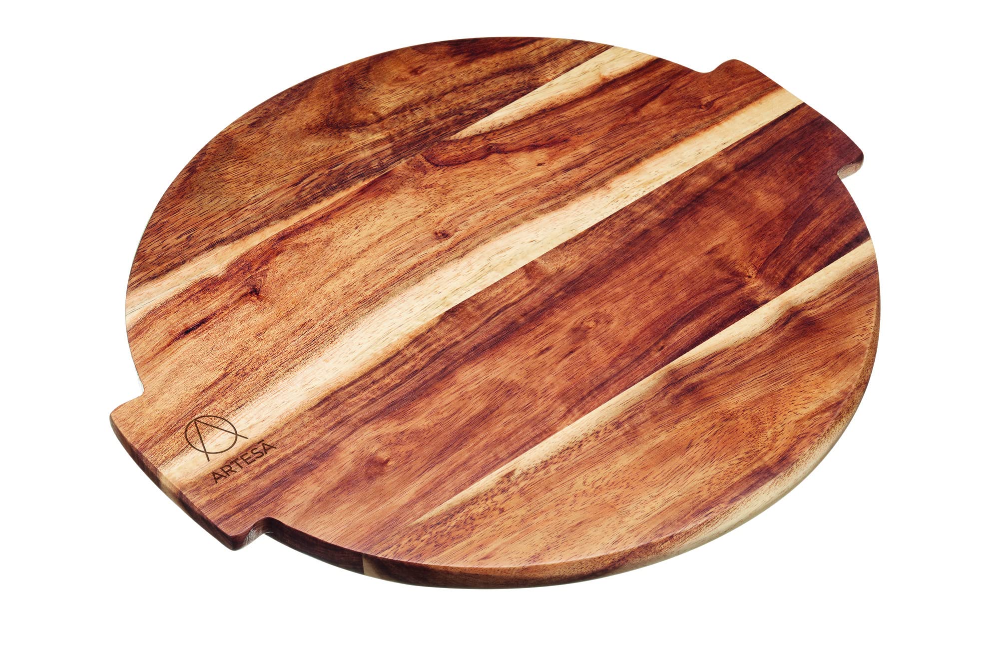 Artesa, Lazy Susan Turntable Serving Platter, Acacia Wood, Large Rotating Food Serving Tray, 39 x 35cm,Brown