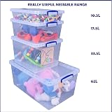 Really Useful Box Nestable Plastic Storage 83 Litre Clear Pack of 3 view 4