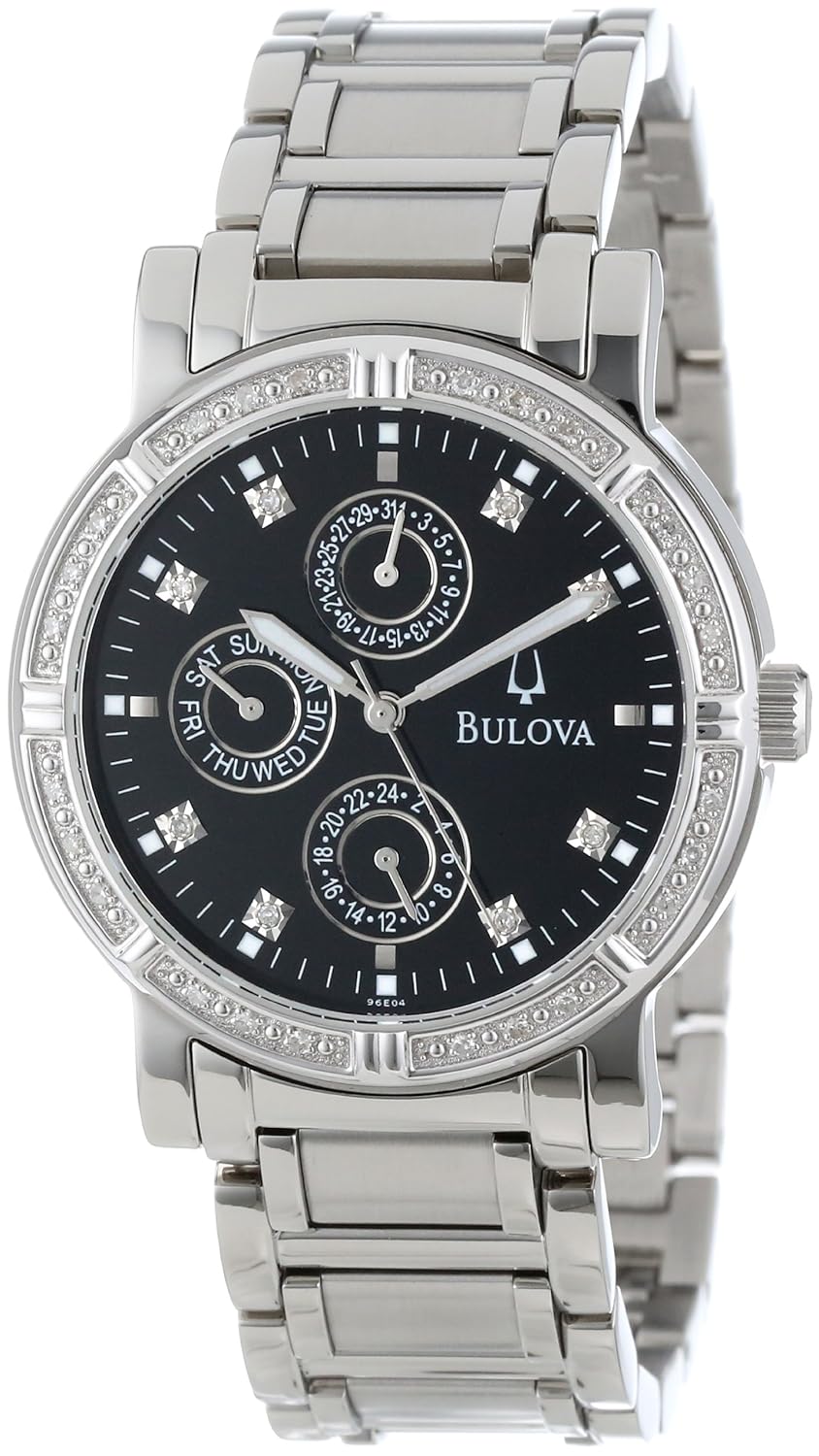Amazon.com: Bulova Men's 96E04 Diamond Multifunction Watch: Bulova: Watches