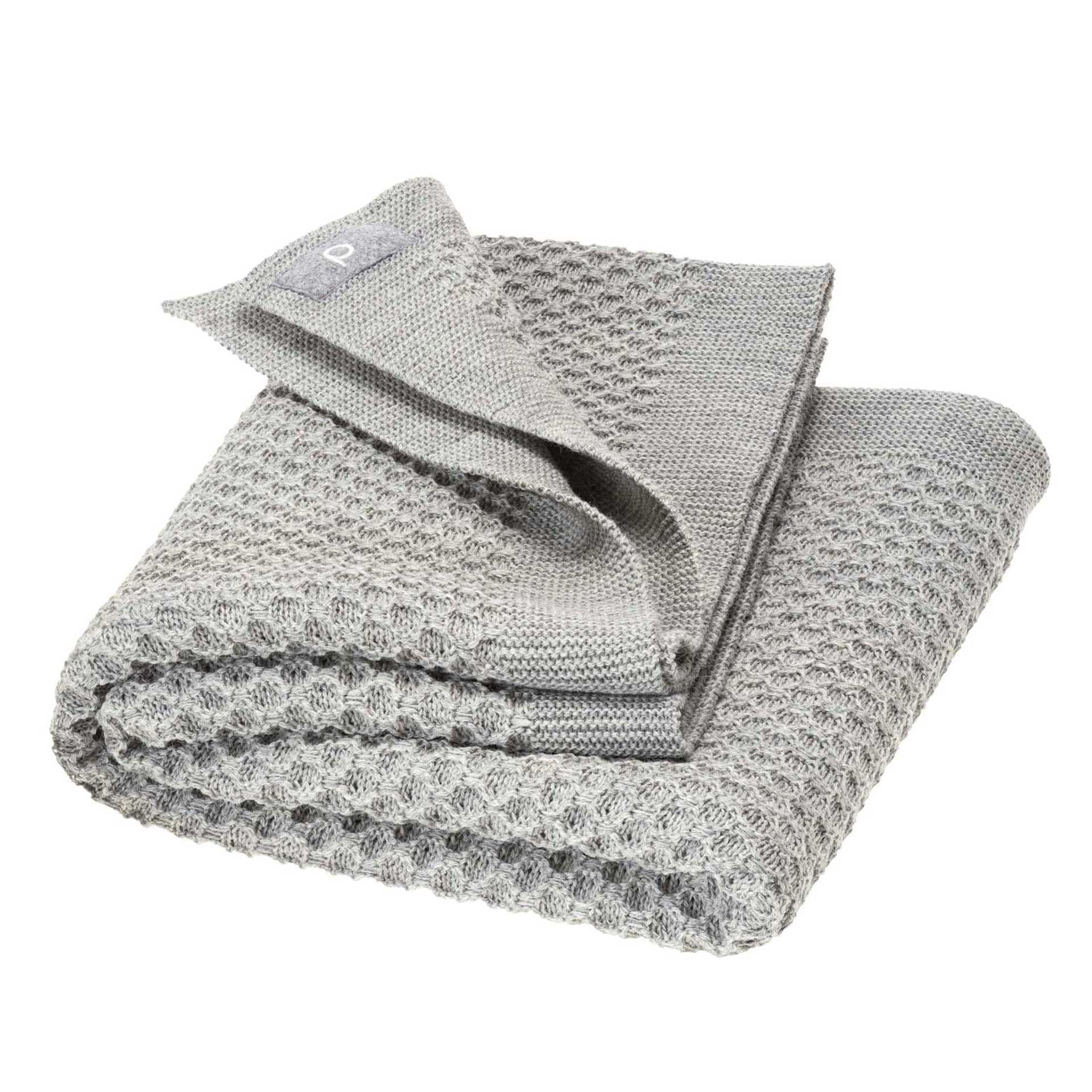 Disana Honeycomb Knit Blanket, 100% Organic Merino Wool GOTS, IVN Best Cuddly Soft Blanket with Honeycomb Pattern, Newborn Baby, Toddler, Child, Unisex, Made in Germany, Grey โ image 1