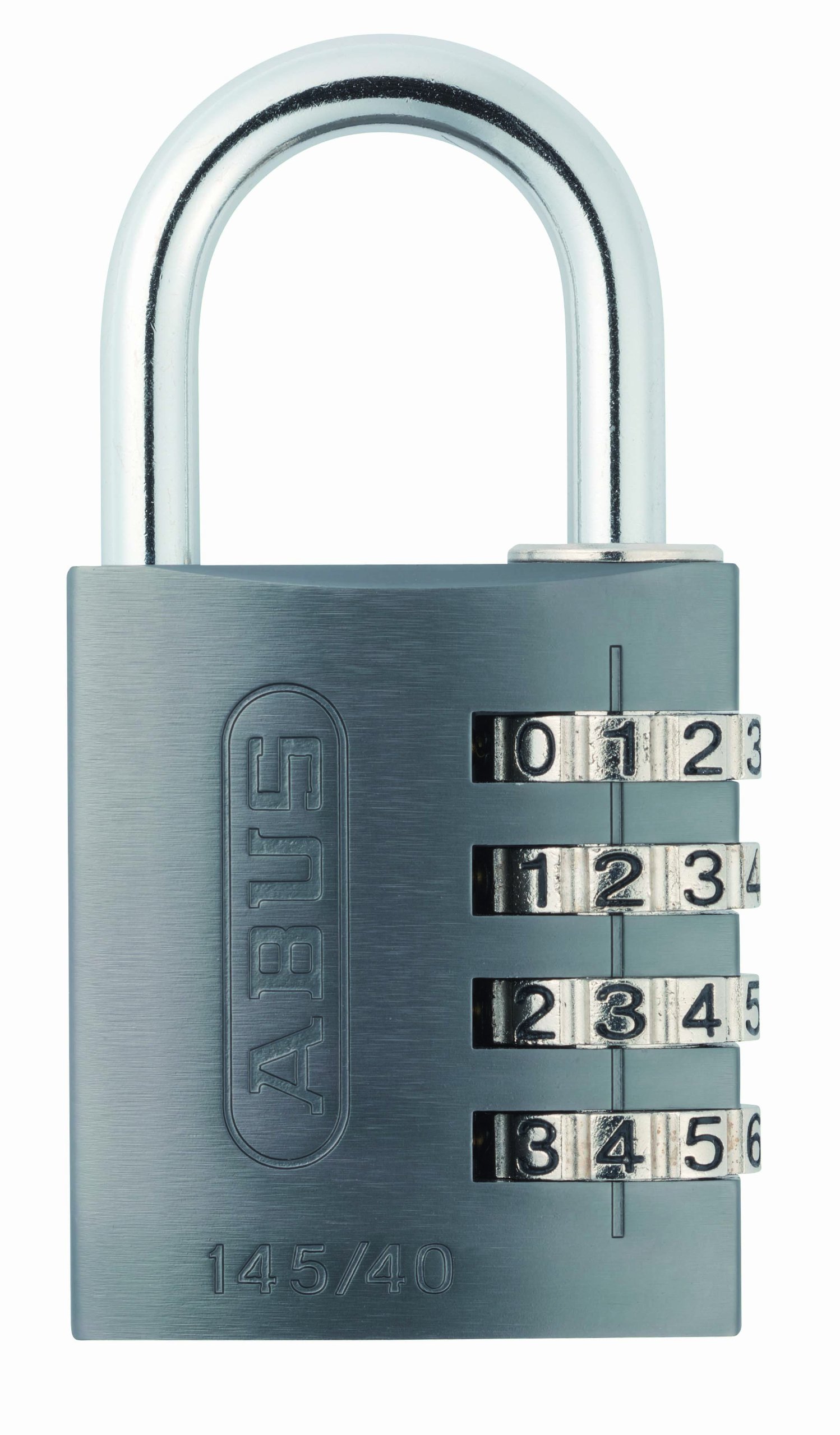ABUS Combination Lock 145/40 Titanium - Luggage Lock, Locker Lock and Much More. - Aluminium Padlock - Individually Adjustable Numerical Code - ABUS Security Level 4