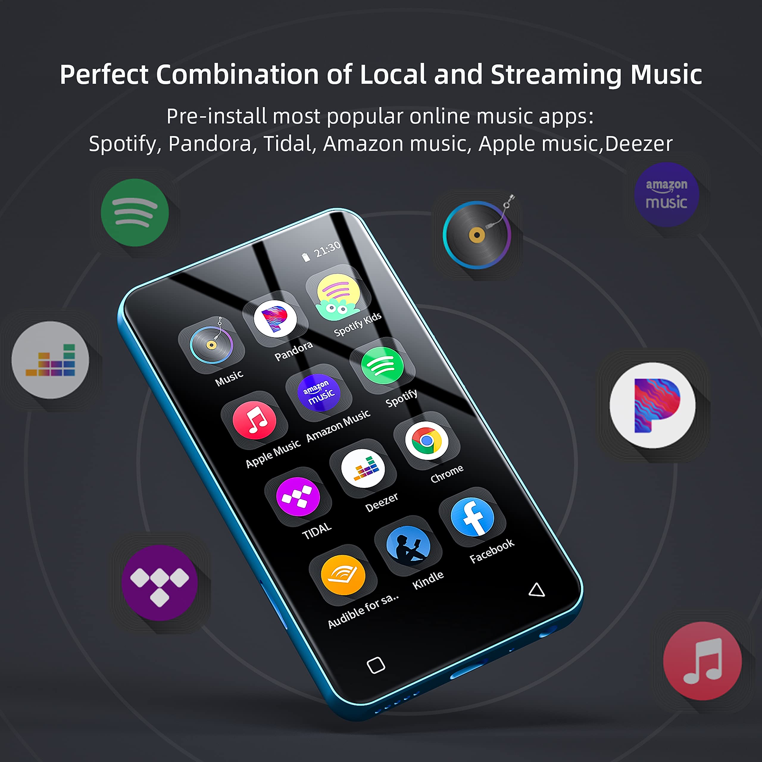 MP3 Player with Bluetooth and WiFi,MP3 Player with Spotify,Spotify Kids,Audible,Pandora,Amazon Music,4