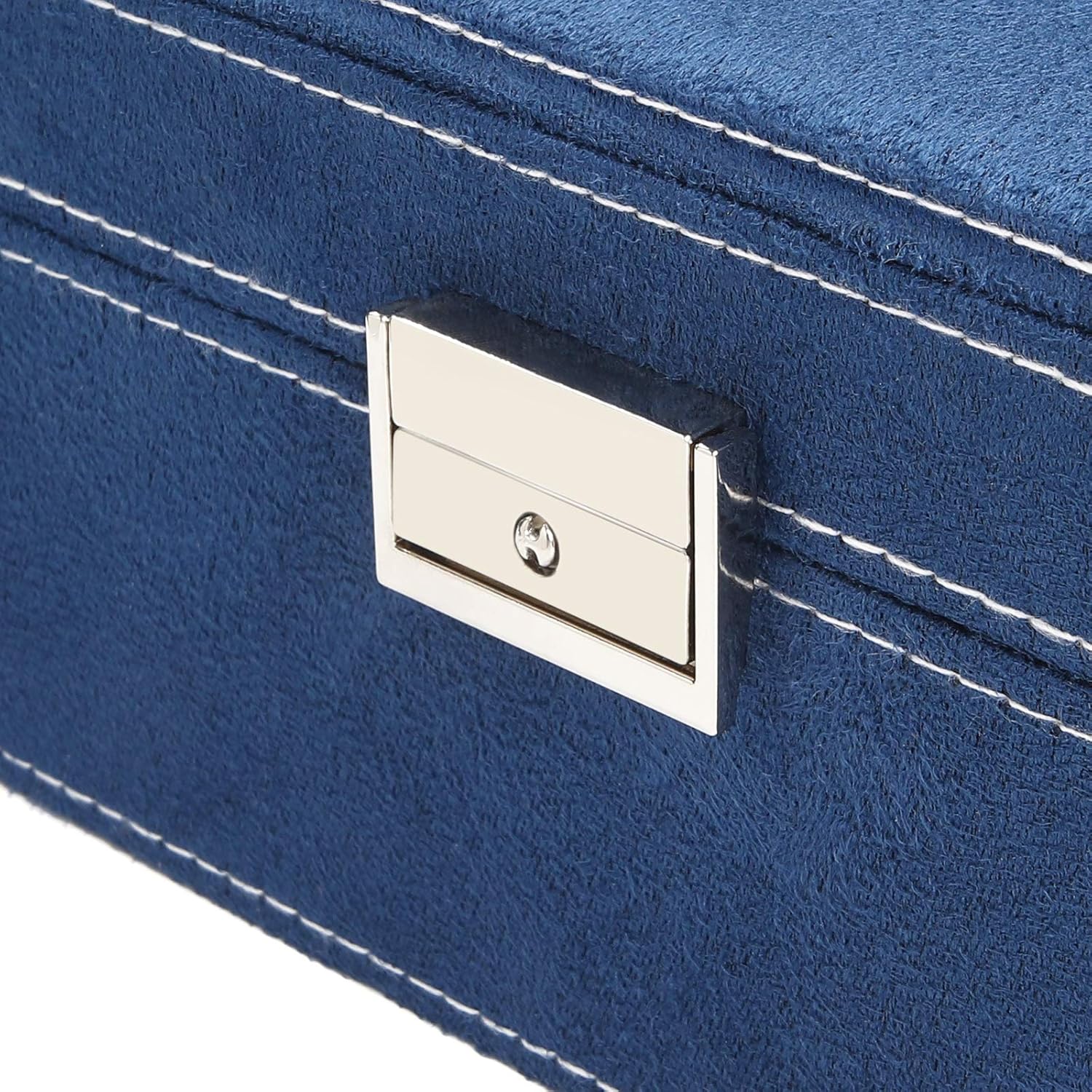 SONGMICS Large Jewelry Box with a Removable Tray and Compartments for Earrings, Necklaces, Bracelets, Dark Blue: Furniture & Decor