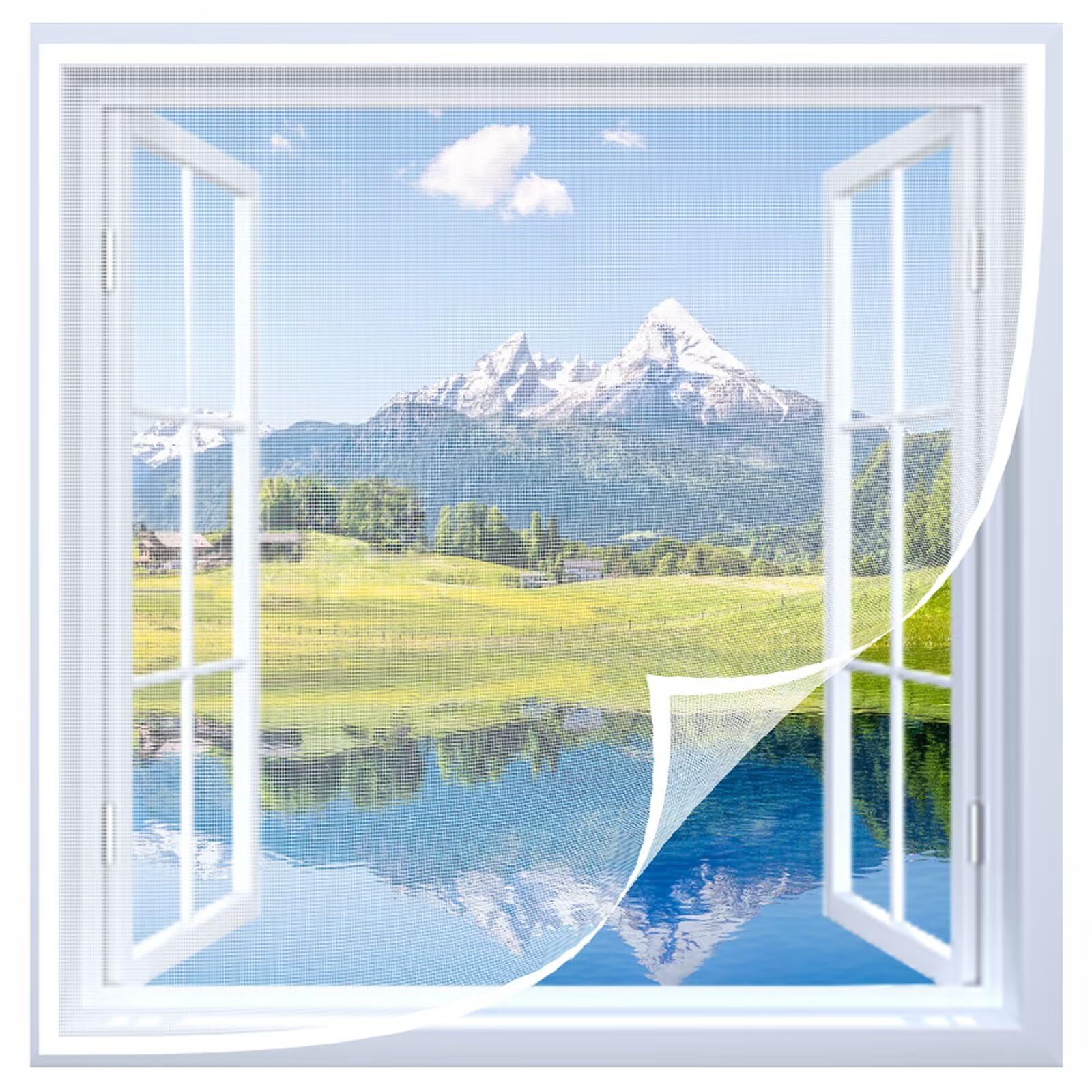 Screen Window, 80x130cm Reinforced Fiberglass Window Screen Curtain for Sliding Window Keep Fly Bug Out,White