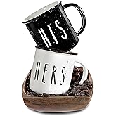 MAINEVENT His And Hers Mugs Set Of 2 Coffee Mug 11 Ounce, Cute Matching Coffee Mug Couples for Anniversary, Engagement Him Her Gift