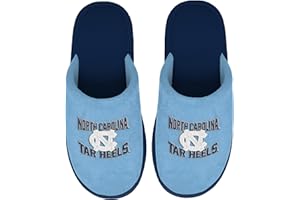 FOCO NCAA Men's Official Primary Logo Wordmark Embroidered Stacked Team Logo Scuff Slide Slippers