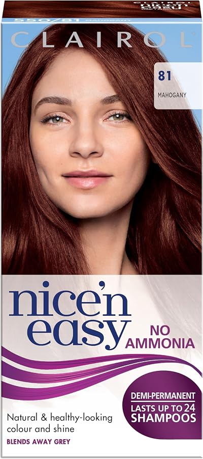 Clairol Nice 'n Easy No Ammonia Hair Dye 81 Mahogany Semi-Permanent Aloe Vera