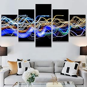 SIGNWIN 5 Panel Canvas Wall Art Modern Art...