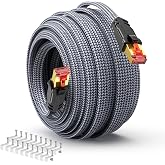 Snowkids Cat 8 Ethernet Cable 25 FT, 40Gbps Shielded Flat RJ45 Gaming Cable | Solid copper S/FTP Cat 8 cable, backward compat