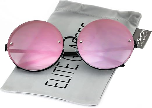 oversized black round sunglasses