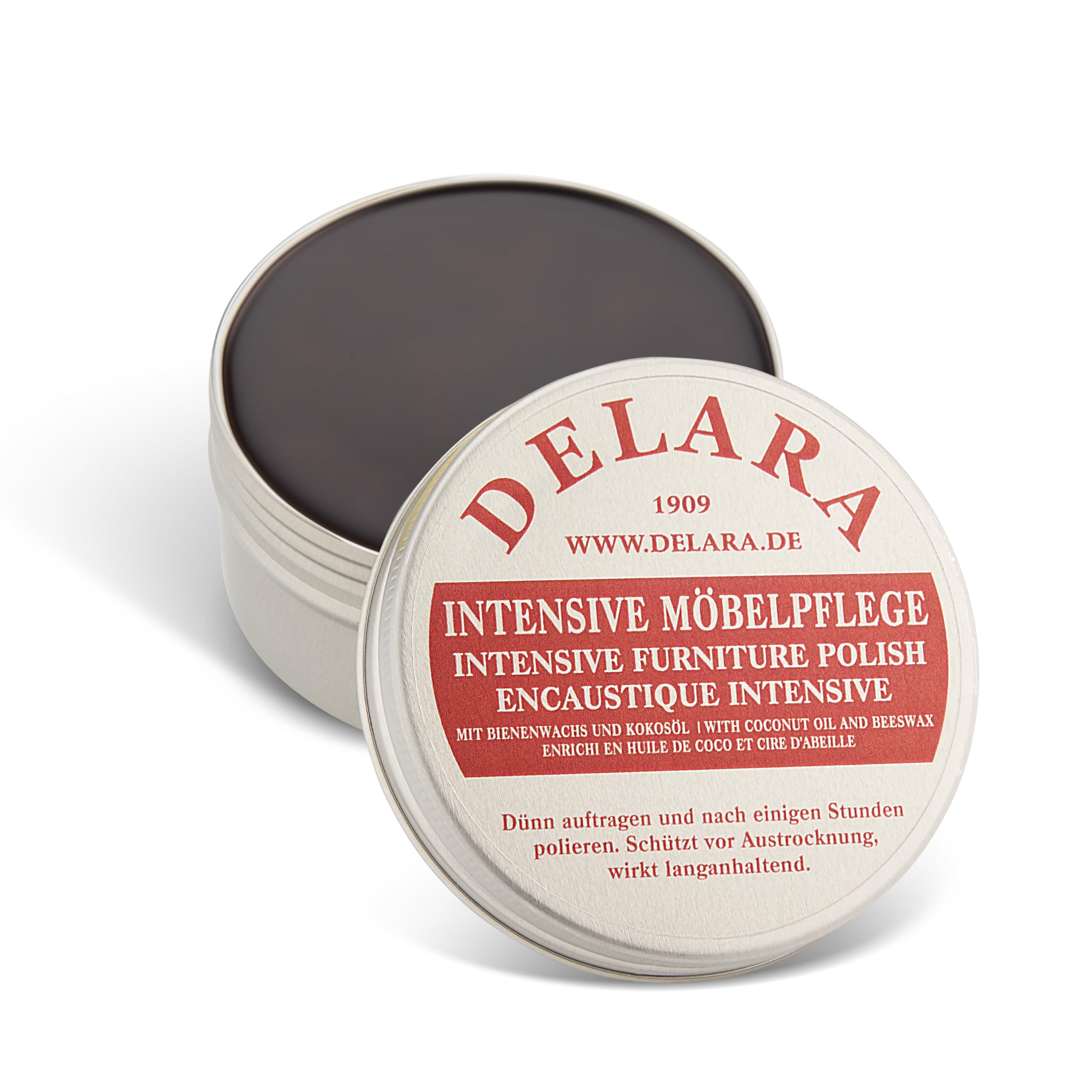 Delara - intensive furniture polish - high quality polish with bees wax and coconut oil - 75 ml
